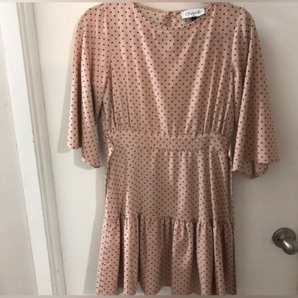 Pink and Black Polka Dot Dress